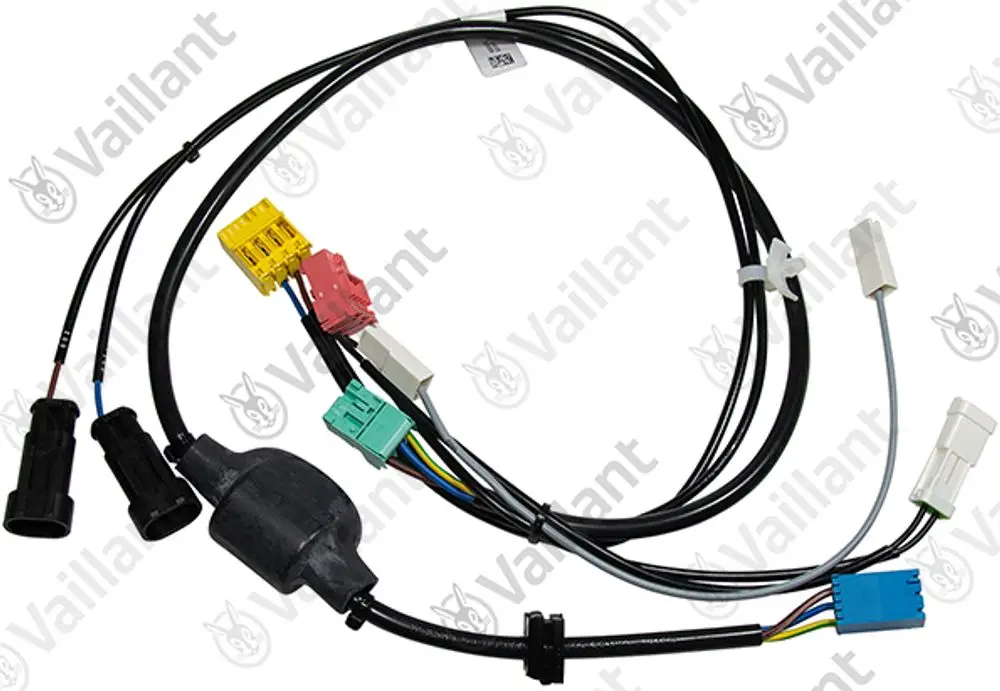 Vaillant Kabelbaum mit mehreren Anschlusssteckern in verschiedenen Farben, zur Verwendung für elektrische Verbindungen in Heizungsgeräten.
